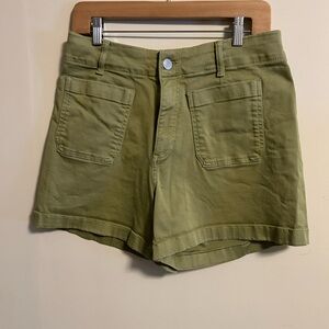 LC Lauren Conrad Olive Green Patch Pocket Jean Shorts